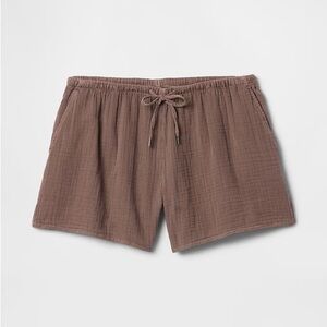 Gap Cotton Gauze Easy Shorts Arrow Brown